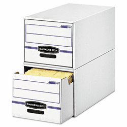 FEL00721 Stor/Drawer File Drawer Storage Box, Letter, White/Blue, 6/Carton By FELLOWES MFG. CO.