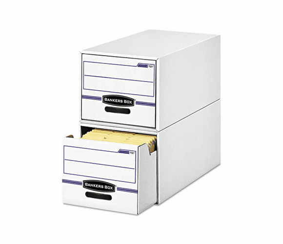 FEL00722 Stor/Drawer File Drawer Storage Box, Legal, White/Blue, 6/Carton By FELLOWES MFG. CO.