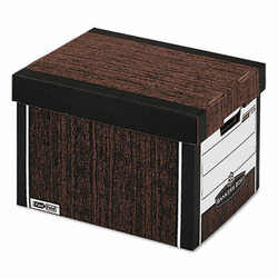FEL00725 R-Kive Max Storage Box, Letter/Legal, Locking Lid, Woodgrain, 12/Carton By FELLOWES MFG. CO.