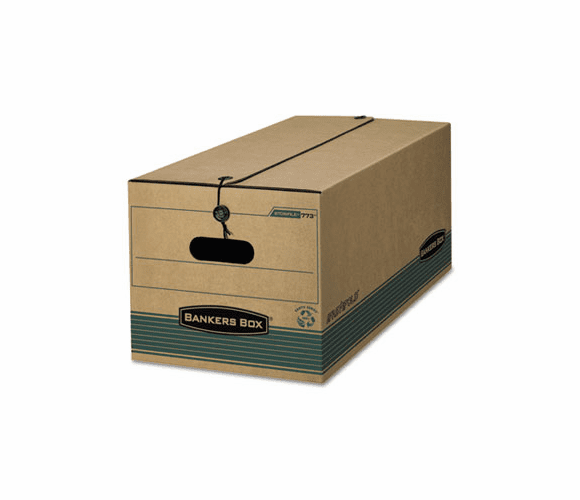 FEL00773 Stor/File Extra Strength Storage Box, Letter, String/Button, Kraft/Green, 12/Ctn By FELLOWES MFG. CO.
