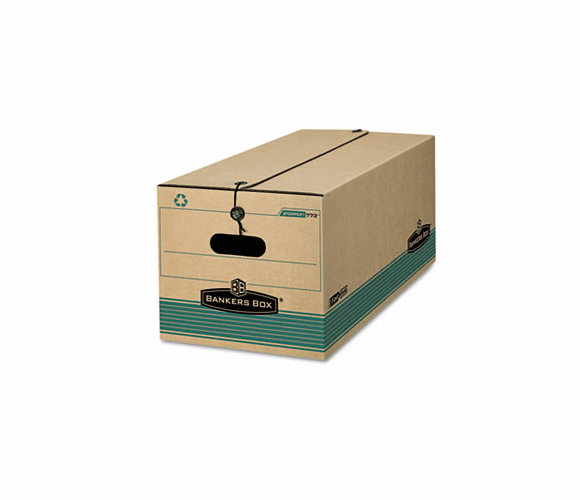 FEL00774 Stor/File Extra Strength Storage Box, Legal, String/Button, Kraft/Green, 12/Ctn By FELLOWES MFG. CO.