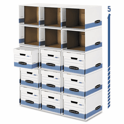 FEL0162601 File/Cube Box Shell, Legal/Letter, White/Blue By FELLOWES MFG. CO.