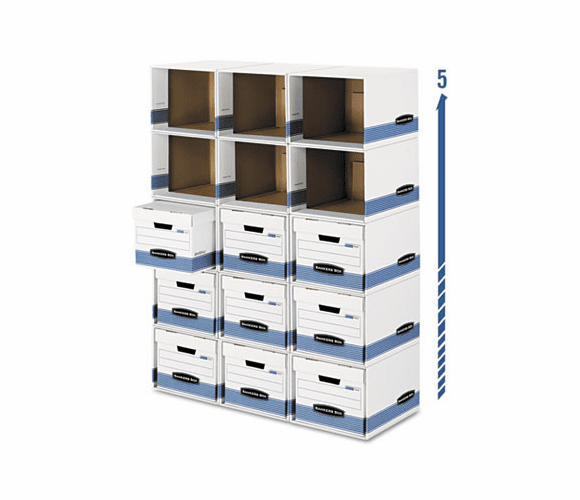 FEL0162601 File/Cube Box Shell, Legal/Letter, White/Blue By FELLOWES MFG. CO.