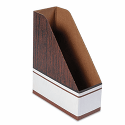 FEL07223 Corrugated Cardboard Magazine File, 4 x 9 x 11 1/2, Wood Grain, 12/Carton By FELLOWES MFG. CO.