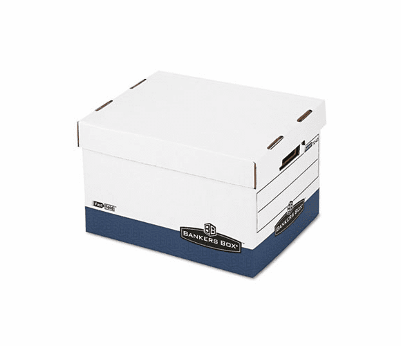 FEL0724303 R-Kive Max Storage Box, Letter/Legal, Locking Lid, White/Blue, 4/Carton By FELLOWES MFG. CO.