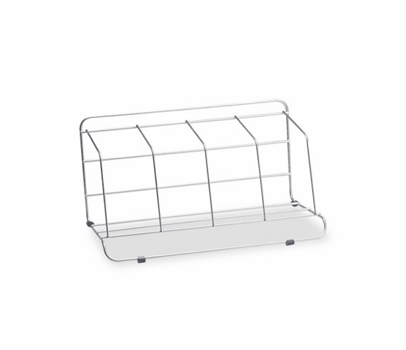 FEL10402 Four-Section Wire Catalog Rack, Metal, 16 1/2 x 10 x 8, Silver By FELLOWES MFG. CO.