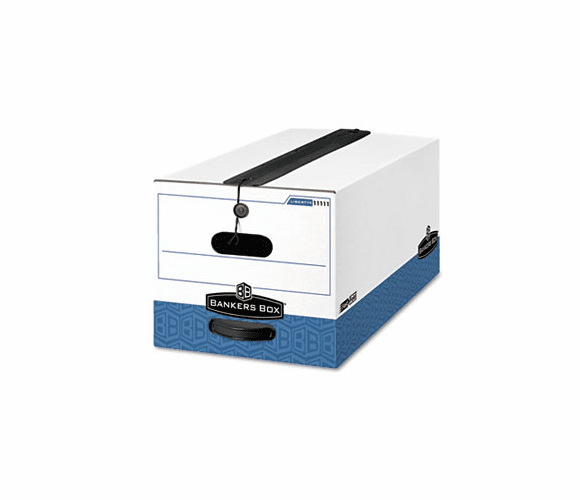 FEL12112 Liberty Plus Storage Box, Legal, String/Button, White/Blue, 12/Carton By FELLOWES MFG. CO.