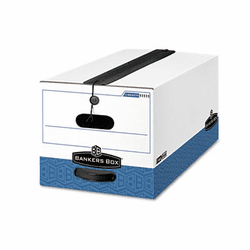 FEL12112 Liberty Plus Storage Box, Legal, String/Button, White/Blue, 12/Carton By FELLOWES MFG. CO.