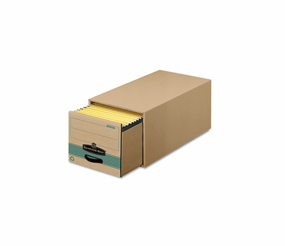 FEL1231201 Super Stor/Drawer Steel Plus Storage Box, Legal, Kraft/Green, 6/Carton By FELLOWES MFG. CO.
