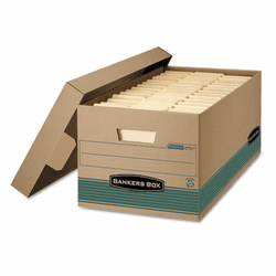 FEL1270101 Stor/File Extra Strength Storage Box, Letter, Lift-Off Lid, Kft/Green, 12/Carton By FELLOWES MFG. CO.