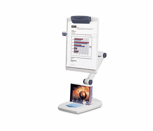 FEL21128 Weighted Flex Arm Desktop Copyholder, High-Impact Plastic, Platinum/Graphite By FELLOWES MFG. CO.