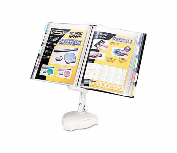 FEL22300 Desktop/Wall Mount Copyholder, Plastic, 10 Pockets, Platinum By FELLOWES MFG. CO.