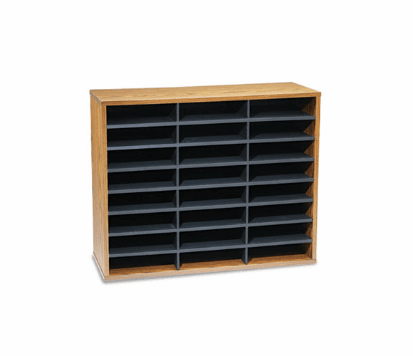 FEL25043 Fiberboard Literature Sorter, 24 Sections, 29 x 11 7/8 x 23 3/4, Medium Oak By FELLOWES MFG. CO.