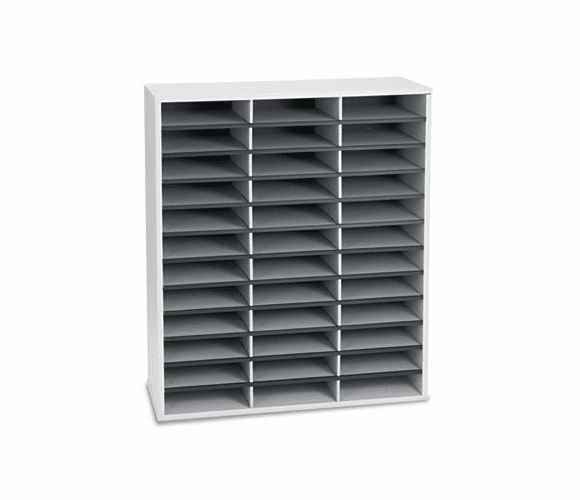FEL25061 Fiberboard Literature Sorter, 36 Sections, 29 x 11 7/8 x 34 3/4, Dove Gray By FELLOWES MFG. CO.
