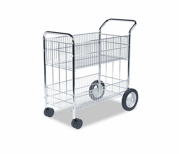 FEL40912 Wire Mail Cart, 21-1/2w x 37-1/2d x 39-1/4h, Chrome By FELLOWES MFG. CO.