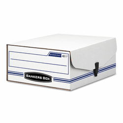 FEL48110 Liberty Binder-Pak Storage Box, Letter, Snap Fastener, White/Blue By FELLOWES MFG. CO.