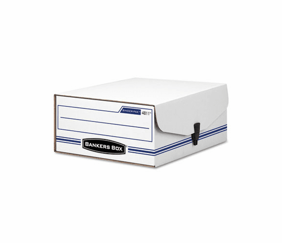 FEL48110 Liberty Binder-Pak Storage Box, Letter, Snap Fastener, White/Blue By FELLOWES MFG. CO.