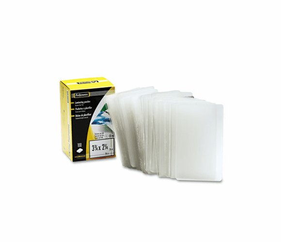 FEL52058 Laminating Pouch, 10 mil, 2 1/4 x 3 3/4, Business Card Size, 100/Pack By FELLOWES MFG. CO.