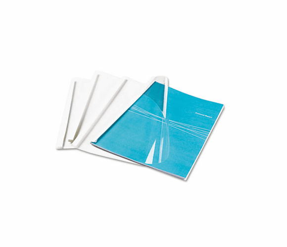 FEL52220 Thermal Binding System Covers, 30 Sheets, 11-1/8 x 9-3/4, Clear/White, 10/Pack By FELLOWES MFG. CO.