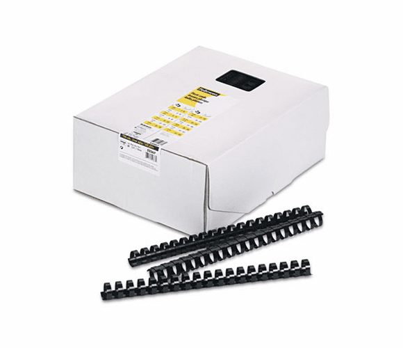 FEL52367 Plastic Comb Bindings, 3/4" Diameter, 150 Sheet Capacity, Black, 100 Combs/Pack By FELLOWES MFG. CO.