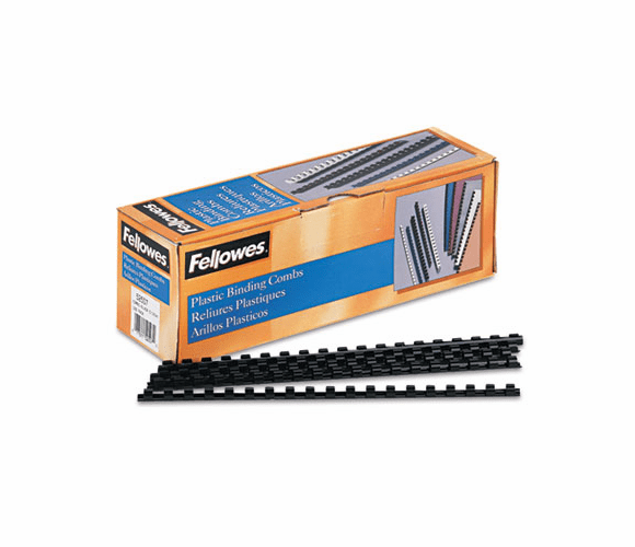 FEL52507 Plastic Comb Bindings, 5/16" Diameter, 40 Sheet Capacity, Black, 100 Combs/Pack By FELLOWES MFG. CO.