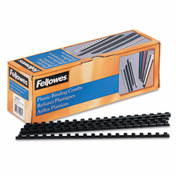 FEL52507 Plastic Comb Bindings, 5/16" Diameter, 40 Sheet Capacity, Black, 100 Combs/Pack By FELLOWES MFG. CO.