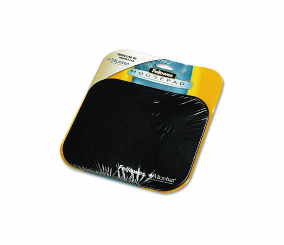 FEL5933901 Mouse Pad w/Microban, Nonskid Base, 9 x 8, Black By FELLOWES MFG. CO.