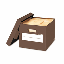 FEL6130402 Stor/File Decorative Storage Box, Letter/Legal, Mocha Brown, 4/Carton By FELLOWES MFG. CO.