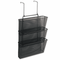 FEL75901 Mesh Partition Additions Three-File Pocket Organizer, 12 5/8 x 16 3/4, Black By FELLOWES MFG. CO.
