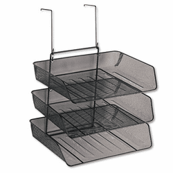 FEL75902 Mesh Partition Additions Three-Tray Organizer, 11 1/8 x 14 x 14 3/4, Black By FELLOWES MFG. CO.