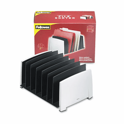 FEL8031801 File Sorter, Seven Sections, Plastic, 14 1/2 x 10 3/8 x 7 1/2, Black/Silver By FELLOWES MFG. CO.