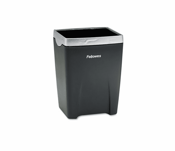 FEL8032301 Office Suites Divided Pencil Cup, Plastic, 3 1/16 x 3 1/16 x 4 1/4, Black/Silver By FELLOWES MFG. CO.