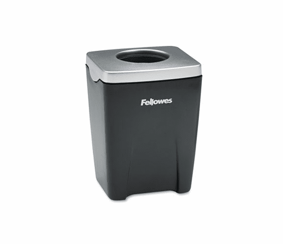 FEL8032801 Office Suites Paper Clip Cup, Plastic, 2 1/2 x 2 1/4 x 3 1/4, Black/Silver By FELLOWES MFG. CO.
