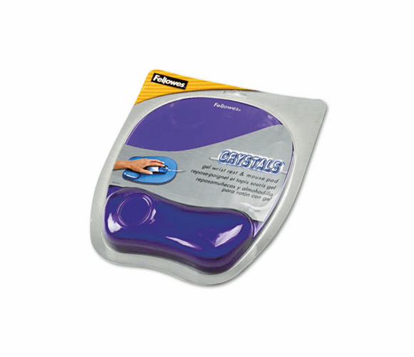 FEL91441 Gel Crystals Mouse Pad w/Wrist Rest, Rubber Back, 7 15/16 x 9-1/4, Purple By FELLOWES MFG. CO.