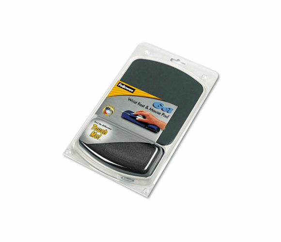 FEL91741 Gel Mouse Pad w/Wrist Rest, Nonskid, 6-1/4 x 10-1/8, Platinum/Graphite By FELLOWES MFG. CO.