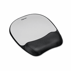 FEL9175801 Mouse Pad w/Wrist Rest, Nonskid Back, 8 x 9-1/4, Silver By FELLOWES MFG. CO.