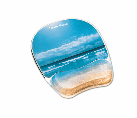 FEL9179301 Gel Mouse Pad w/Wrist Rest, Photo, 9 1/4" x 7 1/3", Sandy Beach By FELLOWES MFG. CO.