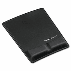 FEL9181201 Memory Foam Wrist Support w/Attached Mouse Pad, Black By FELLOWES MFG. CO.