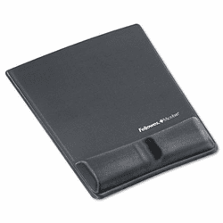 FEL9184001 Memory Foam Wrist Support w/Attached Mouse Pad, Graphite By FELLOWES MFG. CO.