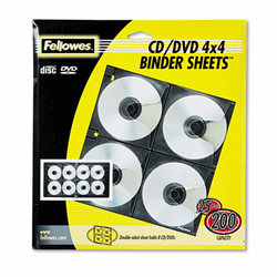 FEL95321 Two-Sided CD/DVD Refill Sheets for Three-Ring Binder, 25/Pack By FELLOWES MFG. CO.