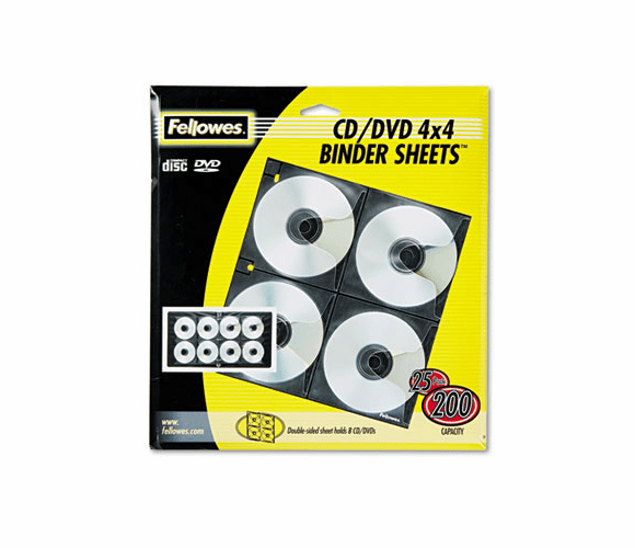 FEL95321 Two-Sided CD/DVD Refill Sheets for Three-Ring Binder, 25/Pack By FELLOWES MFG. CO.