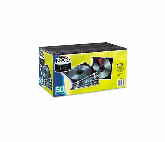 FEL98330 Thin Jewel Case, Clear/Black, 50/Pack By FELLOWES MFG. CO.