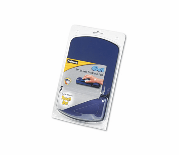 FEL98741 Gel Mouse Pad w/Wrist Rest, 6-1/4 x 10-1/8, Sapphire/Black, Jewel Tones By FELLOWES MFG. CO.