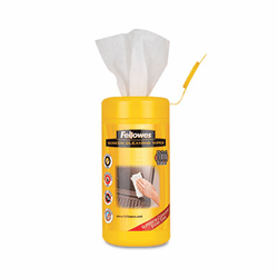 FEL99703 Screen Cleaning Wet Wipes, 5.12" x 5.90", 100/Tub By FELLOWES MFG. CO.