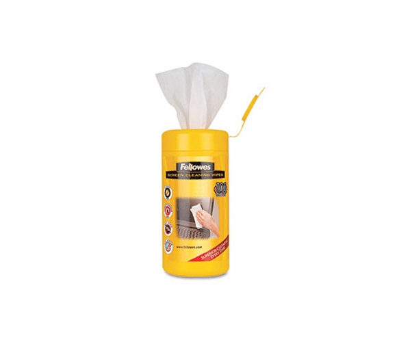 FEL99703 Screen Cleaning Wet Wipes, 5.12" x 5.90", 100/Tub By FELLOWES MFG. CO.
