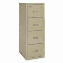 FireKing 4R1822CPA - Turtle 4-Drawer File, 17-3/4w x 22-1/8d, UL Listed 350 for Fire, Parchment