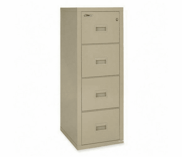 FireKing 4R1822CPA - Turtle 4-Drawer File, 17-3/4w x 22-1/8d, UL Listed 350 for Fire, Parchment