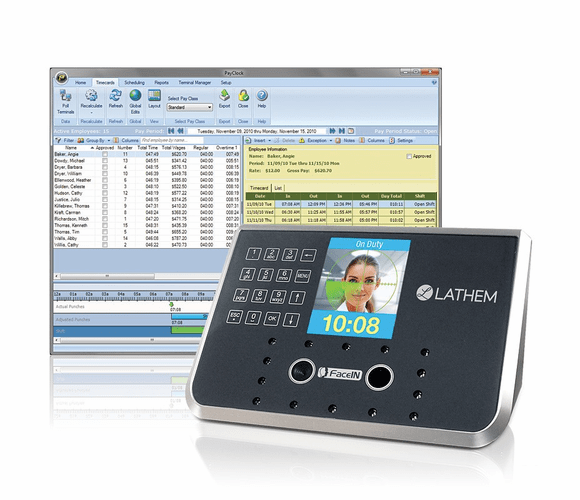 FR650 Face Recognition System Kit with PayClock V6 Software By Lathem