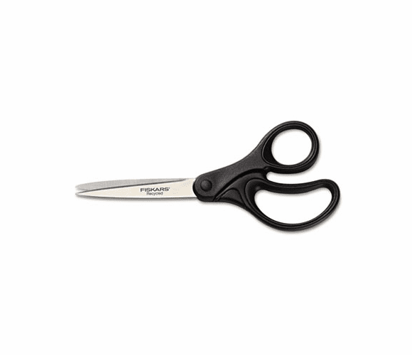 FSK01005086J Recycled Scissors, 8 in. Length, Straight, Pointed, Black, 2/Pack By FISKARS MANUFACTURING CORP