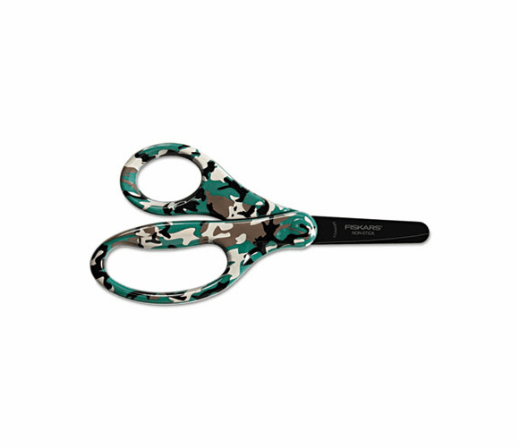 FSK1241621001 Kids Designer Non-Stick Scissors, 5" Length, 1-5/8" Cut, Blunt, Assorted By FISKARS MANUFACTURING CORP